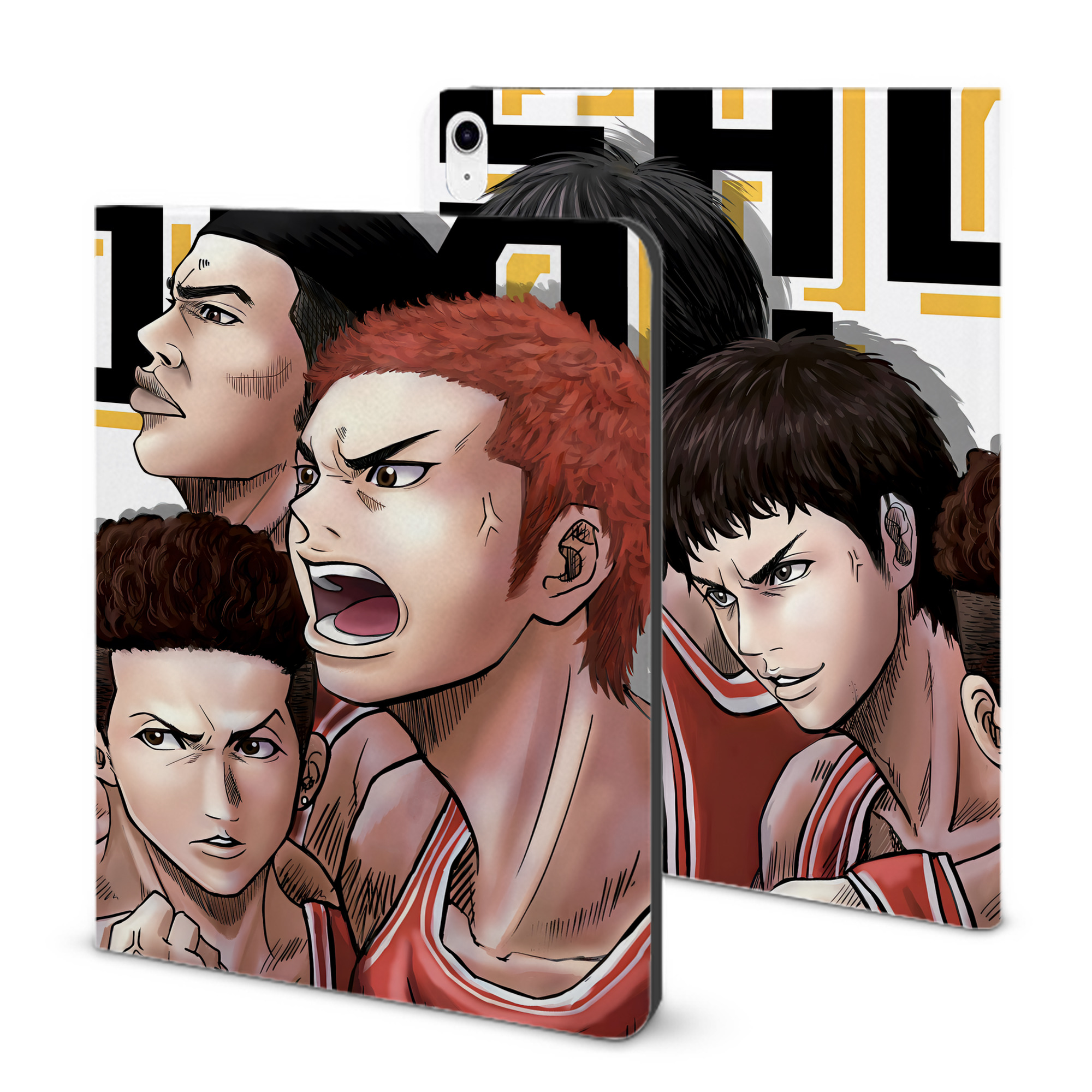 （画像用） SLAM DUNK／スラムダンク IPad ケース ブック型 PUレザー TPU 耐衝撃 軽量 薄型 ペン収納なし 全面保護 IPad 各モデル対応